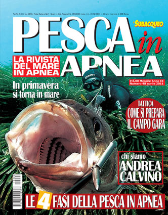 La copertina del numero 98 di Pesca in Apnea