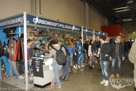 Lo stand di CarbonioGFT all'ultimo Eudi Show (foto S. Rubera - Apnea Magazine)