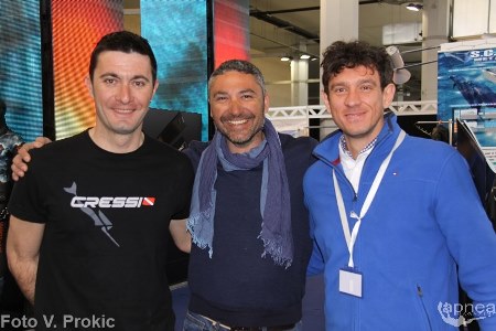De Mola, a destra, con lo spagnolo Lopez Martin, al centro, e Gospic, a sinistra (foto V. Prokic)