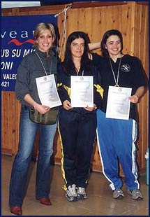Podio Biathlon Femminile: 2° Carla Bettelli, 1° Paola Violi 3° Linda Vacondio